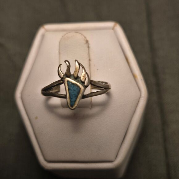 Bear claw vintage sterling silver ring sz 6 - Picture 3 of 4